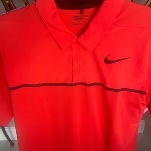 Nike golf polo medium orange w black